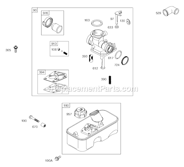 Page C Diagram and Parts List for 10F900SERIES  Briggs and Stratton Engine